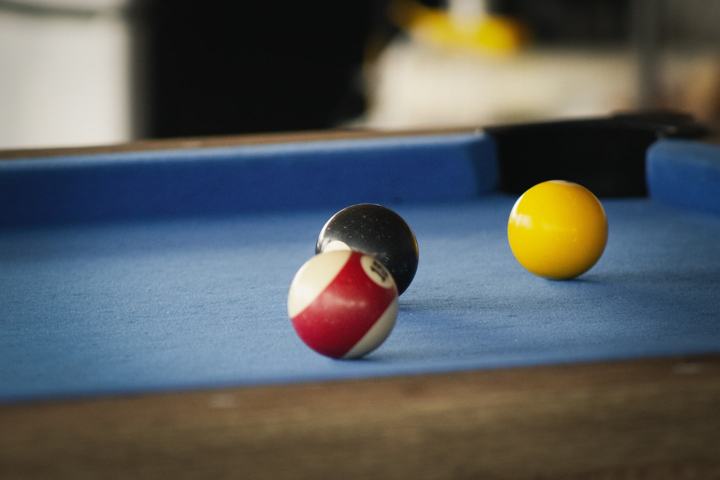 Pool table in the shed